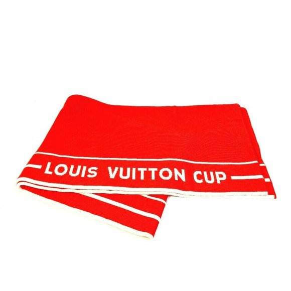 AUTHENTIC LOUIS VUITTON LV cup Louis Vuitton cup Scarf cotton / Cashmere Orange - Picture 1 of 7